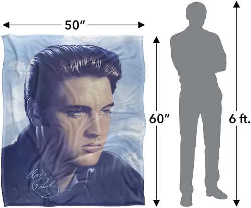 Miniatura 5 de Manta Elvis Presley Big Portrait con licencia oficial de tacto sedoso, súper suave, 50 x 60 pulgadas