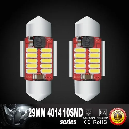 Miniatura 9 de Alla Lighting DE3021 DE3175 Bombillas LED superbrillantes 4014 10-SMD 1.102 in 1.142 in 12V LED DE3022 6428 bombillas para mapa interior de festón
