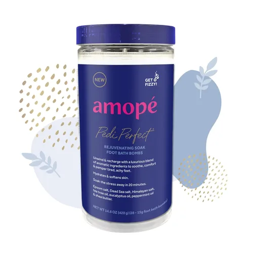 Amopé Pedi - Bombas de baño de pies rejuvenecedoras perfectas para remojar pies, relajantes con sal de Epsom, sal del mar muerto y del Himalaya,