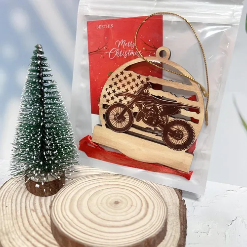 Miniatura 6 de Adorno de moto de motocross, adornos de motocicleta para hombre y niño, adorno de Navidad de bicicletas, regalo para amantes de las carreras, hijo