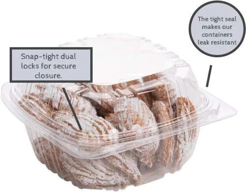 Miniatura 2 de Recipientes de postre (paquete de 25 – 6 x 6 x 3) contenedores de plástico desechables para alimentos, contenedor de alimentos transparente