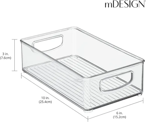 Miniatura 3 de mDesign Contenedor pequeño organizador de almacenamiento de plástico, organizador de armario para pasillo, dormitorio, ropa de cama, abrigo