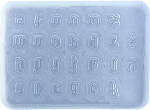 Miniatura 9 de Molde de silicona de resina gótica, colgante de letra inglesa, molde de resina gótica para hacer joyas, llavero de letras epoxi artesanal