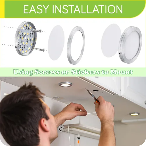 Miniatura 3 de Kit de iluminación LED de Meigour para debajo o encima del mostrador, iluminación de acento para gabinete de cocina, enchufe de pared con cable