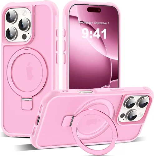 Miniatura 80 de SKYLMW – Funda compatible con iPhone 12 Pro Max y iPhone 13 Pro Max con soporte magnético invisible tipo anillo, fundas translúcidas para teléfonos