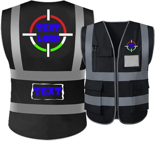 Miniatura 7 de Chaleco de seguridad reflectante personalizado de alta visibilidad chaleco de seguridad para hombres y mujeres, ropa de trabajo de construcción