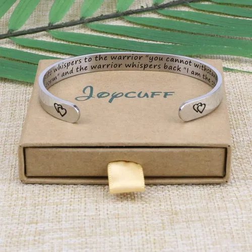 Miniatura 4 de JoycuFF - Pulseras de acero inoxidable para mujer con frase inspiradoramantra (en inglés) oculta, un regalo para mostrarle tu apoyo a tus amigos