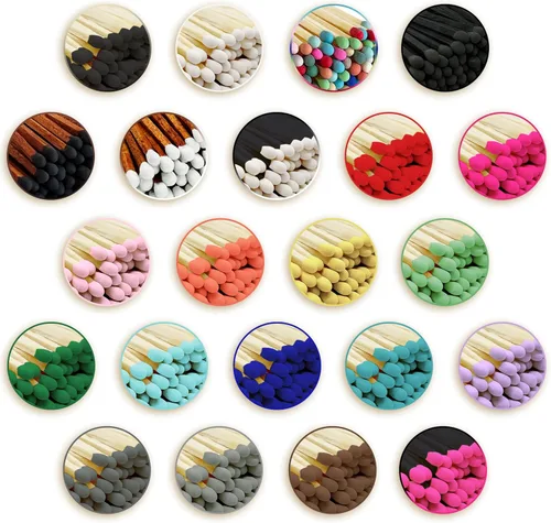 Miniatura 13 de Fósforos naranja y negro de 4 pulgadas y fantasma de Halloween + calcomanías de Striker incluidas. 100 coincidencias decorativas de seguridad con un