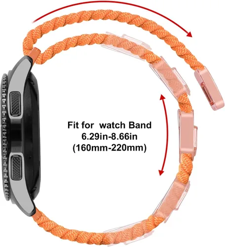 Miniatura 7 de Compatible con Galaxy Watch de 1.81 pulgadas/Galaxy Watch 3 de 1.77 pulgadas/Gear S3 Frontier Classic Band Nylon trenzado elástico elástico Solo