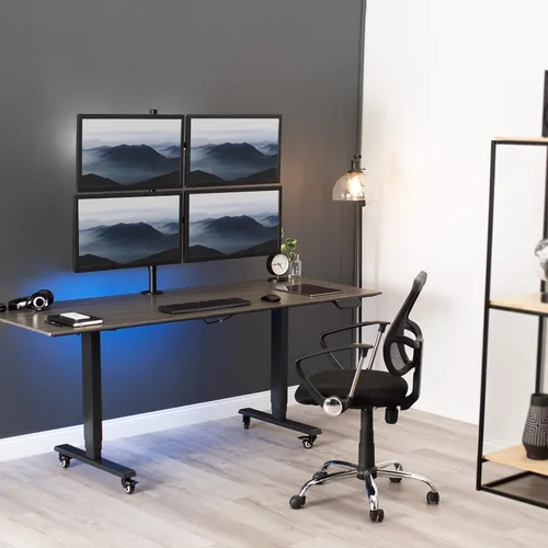 Miniatura 2 de VIVO Soporte de escritorio para monitor LCD cuádruple de 13 a 30 pulgadas, soporte totalmente ajustable con inclinación y giro, capacidad para 4