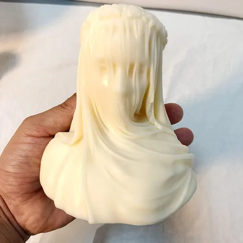 Miniatura 7 de Molde de vela velada para dama, busto femenino velado de silicona, busto velado para mujer, busto de doncella velado, molde de estatua, molde