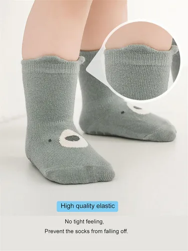 Miniatura 6 de Calcetines antideslizantes con empuñaduras para bebés, niñas y niños, calcetines de dibujos animados antideslizantes para bebés, 10 pares