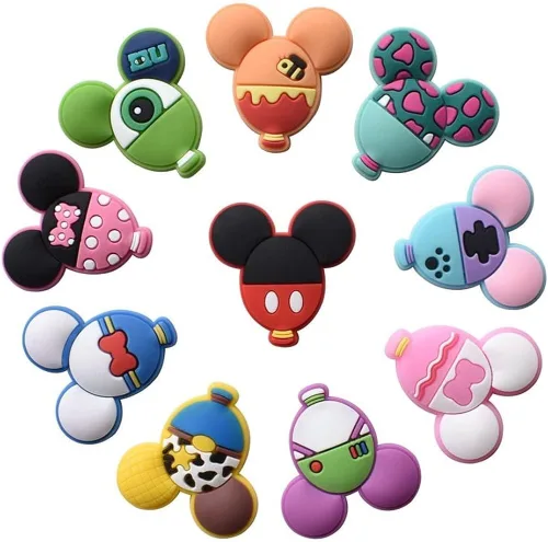 10 dijes de zapatos para zapatos de cocodrilo pulseras accesorios de pulsera dijes de PVC para decoración de recuerdos de fiesta zuecos y regalos
