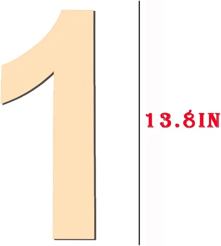 Miniatura 2 de Números de madera grandes de 15 pulgadas 1, número de madera en blanco 1, grandes números de madera sin terminar para manualidades DIY, grandes