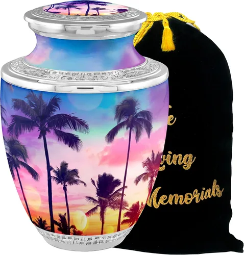 Miniatura 9 de Urnas de Cremación Personalizadas con Medallón Estético de Playa para Cenizas de Adultos Hombre Mujer - Urnas de Entierro de 200 libras para Cenizas