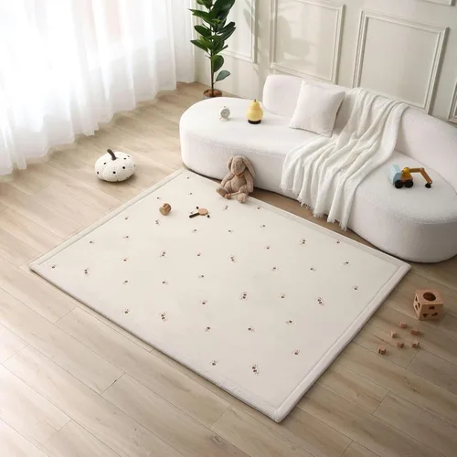 Hakuna Matte - Alfombra de juego prémium para bebé de terciopelo coral ultrasuave con espuma viscoelástica, antideslizante, resistente al agua, no