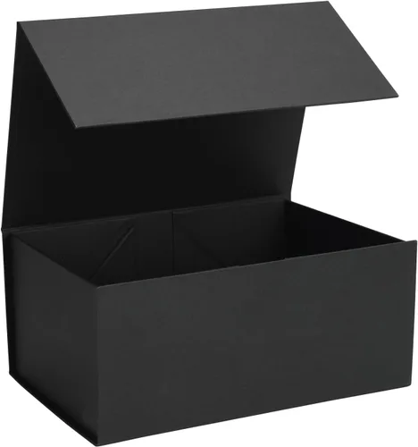 Miniatura 37 de Paquete de 4 Cajas de Regalo de 12x6x4 Pulgadas con Tapas de Cierre Magnético, Caja Negra Magnética para Boda, Propuesta de Padrinos y Damas