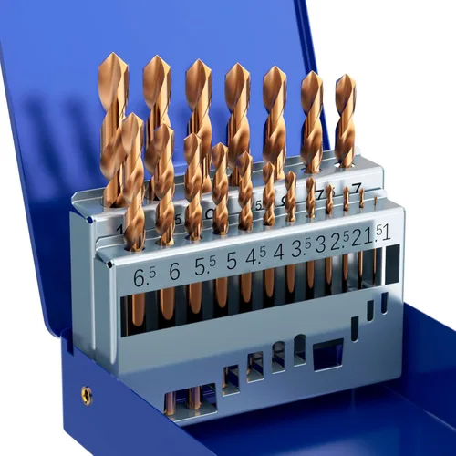 Miniatura 20 de Metric - Juego de 16 brocas de cobalto M35, brocas de cobalto HSS de 0.197 in, para metales endurecidos, acero inoxidable, hierro fundido