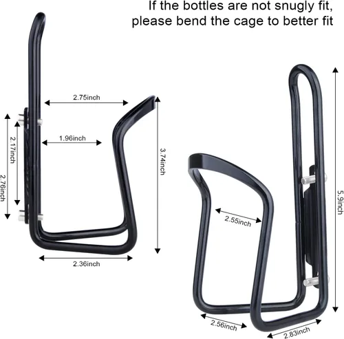 Miniatura 4 de FiveBox - Portabotellas de agua de aleación de aluminio para bicicletas de ciclismo, jaula para botella de agua de bicicleta Negro