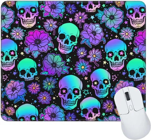 Miniatura 18 de Human Skeletons - Alfombrilla de mouse cuadrada con diseño de esqueleto humano gótico, impermeable, base de goma antideslizante, bordes cosidos
