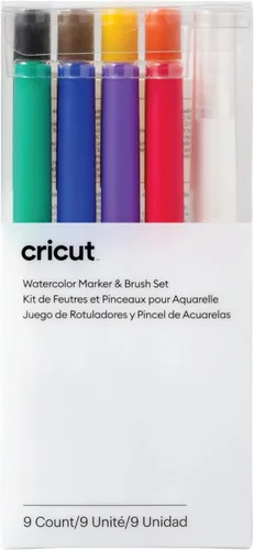Cricut Juego de rotuladores y pinceles para acuarela (9 unidades), surtido