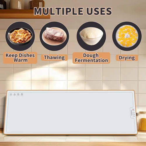 Miniatura 7 de Tapete de calentamiento para alimentos (extra largo de 40 x 12 pulgadas), bandejas de calentamiento para bufés, fiestas y uso diario, calentador