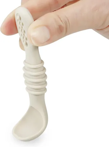 Miniatura 5 de PandaEar Paquete de 7 cucharas de destete LED para bebé, cucharas de silicona para bebés, utensilios de autoalimentación, cuchara de alimentación