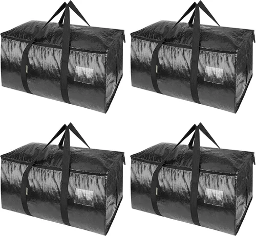 Miniatura 60 de BALEINE Paquete de 2 bolsas de mudanza de gran tamaño con asas reforzadas, bolsa de almacenamiento resistente para ropa, suministros de mudanza