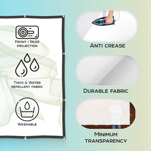 Miniatura 4 de PropVue Pantalla de proyector portátil de 120 pulgadas, pantalla de cine plegable para interiores y exteriores, pantalla blanca, pantalla