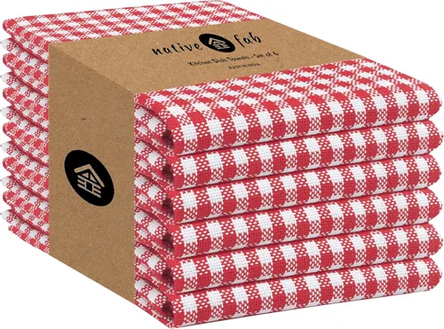Miniatura 56 de Native Fab Paquete de 12 toallas de cocina a cuadros a cuadros, de algodón, duradero, lavable, de 16 x 26 pulgadas, paños de cocina, suaves y Gris