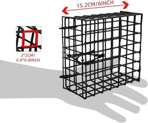 Miniatura 7 de Jaulas de Señuelo para Cangrejos con Recubrimiento de Vinilo para Trampa de Cangrejos de Alta Resistencia, Caja de Jaula 6"x6"x3