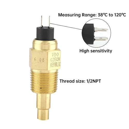 Miniatura 2 de Sensor de temperatura del agua, sensor de temperatura del agua 1/2NPT para medidor de temperatura del agua del aceite, 100.4 °F ~ 248.0 °F