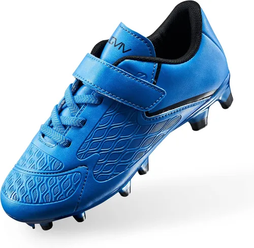 LIGVIV Zapatos de fútbol para niños y niñas, sin cordones, para exteriores, terreno firme