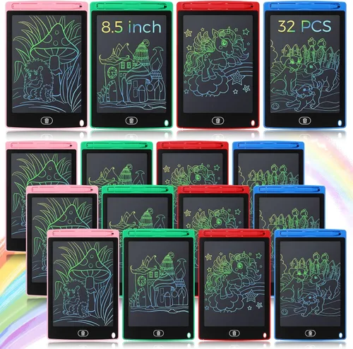 Miniatura 9 de Zhehao 32 tabletas de escritura LCD para niños a granel de 8.5 pulgadas, tablero de garabatos colorido borrable, juguete educativo, regalo de Negro