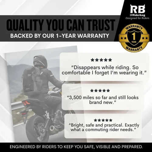 Miniatura 6 de Mochila reflectante para motocicleta – Bolsa EDC de alta visibilidad para motociclistas, desplazamiento nocturno, viaje, equipaje con compartimento