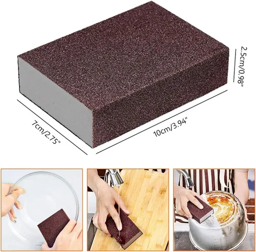 Miniatura 3 de Paquete de 6 cepillos de esponja Nano Emery Eraser Scrub, cepillo de esponja de limpieza de carborundo, herramientas de limpieza para el hogar