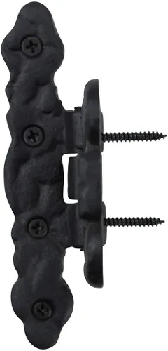 Miniatura 8 de Renovators Supply Manufacturing Paquete de 2 bisagras de puerta de gabinete con herrajes de 4.5 pulgadas, bisagra de hierro forjado negro resistente