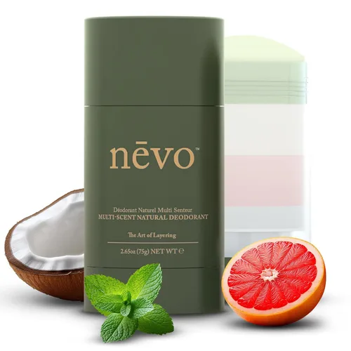 Nevo Desodorante en barra Multi Scent con capas | Desodorante sin aluminio para mujeres y hombres | Todo natural, orgánico, vegano, no tóxico |