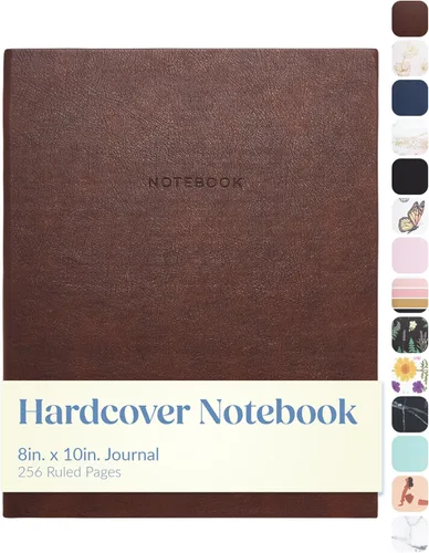 Miniatura 26 de WORLD TRAVELER Eccolo - Diario grande con páginas rayadas, cuaderno de escritura, tapa dura, 256 páginas blancas con líneas, marcador de cinta, se