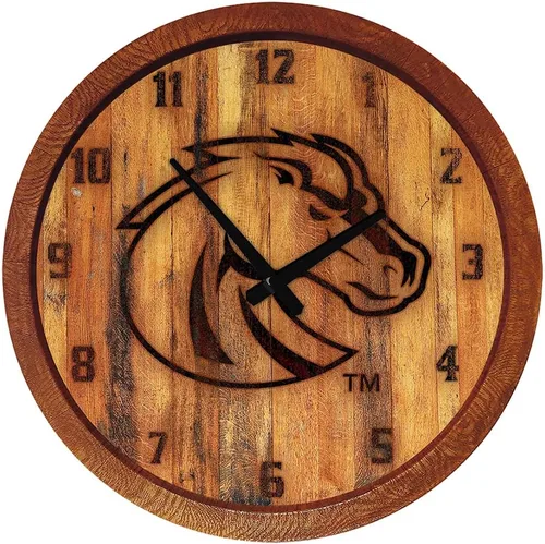 Miniatura 125 de The Fan-Brand NCAA Oklahoma Sooners: Reloj de pared con parte superior de barril de imitación para decoración de bar, decoración de fiesta