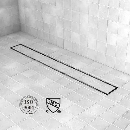 Miniatura 7 de Drenaje de ducha lineal desplazado, drenaje de ducha de 24 pulgadas con cubierta de inserción de azulejos 2 en 1, acero inoxidable AISI 304