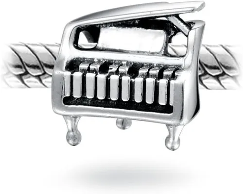 Miniatura 3 de Bling Jewelry Musician Pianist Keys Music Student Grand Piano Rock Star Electric Guitar Bead Charm For Women Teen Oxidized .925 Sterling Silver Fits