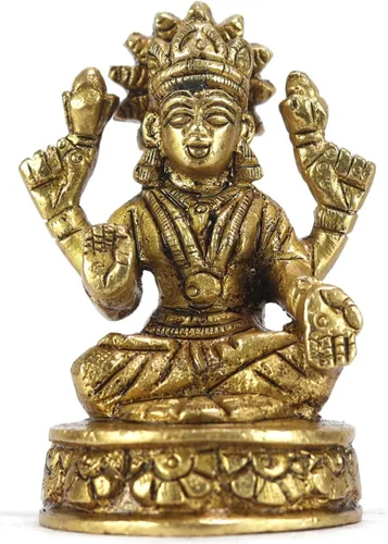 Miniatura 18 de ASHIRWAD Escultura de estatua de ídolo de latón para Diwali Pooja, templo, decoración del hogar, Vastu Laxmi Devi Maa AE000006-18 (Laxmi-18)