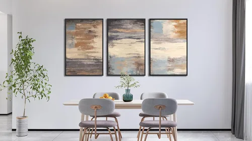 Miniatura 4 de ASDCEUTICALS Lienzo grande para pared, cuadros abstractos marrones para sala de estar, decoración de pared retro estética, pinturas rústicas, obras