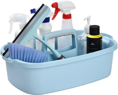 Miniatura 12 de Haundry Organizador grande de limpieza con asa, organizador de cesta de almacenamiento de herramientas de limpieza, organizador de cubo resistente