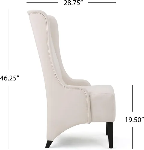 Miniatura 2 de Christopher Knight Home Callie Silla de comedor de tela, beige, 23.25 x 28.75 x 46.25 pulgadas