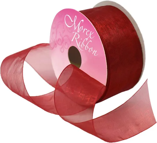 Miniatura 83 de Morex Ribbon 91803/100-609 Cinta de nailon Organdy, 5/8 pulgadas por 100 yardas, color rojo
