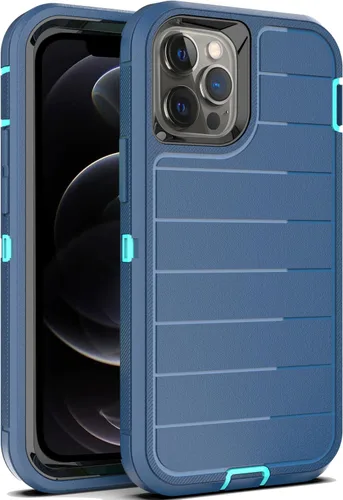 Miniatura 15 de YmhxcY Funda para iPhone 12/iPhone 12 Pro [2 Protectores de Pantalla de Vidrio Templado] Cubierta Duradera de 3 Capas A Prueba de Caídas/Funda
