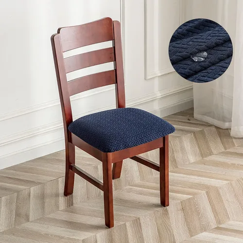 Miniatura 7 de Genina Fundas de asiento impermeables para sillas de comedor, fundas de asiento de sillas de comedor y cocina (azul marino, 2 piezas)
