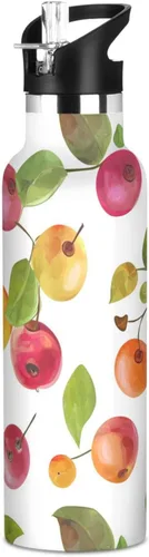 Miniatura 18 de Insulated Water Bottle with Straw Double Wall Vacuum Insulated Lightweight for Sports, Travel, and School, Sweet Wolf Purple 17